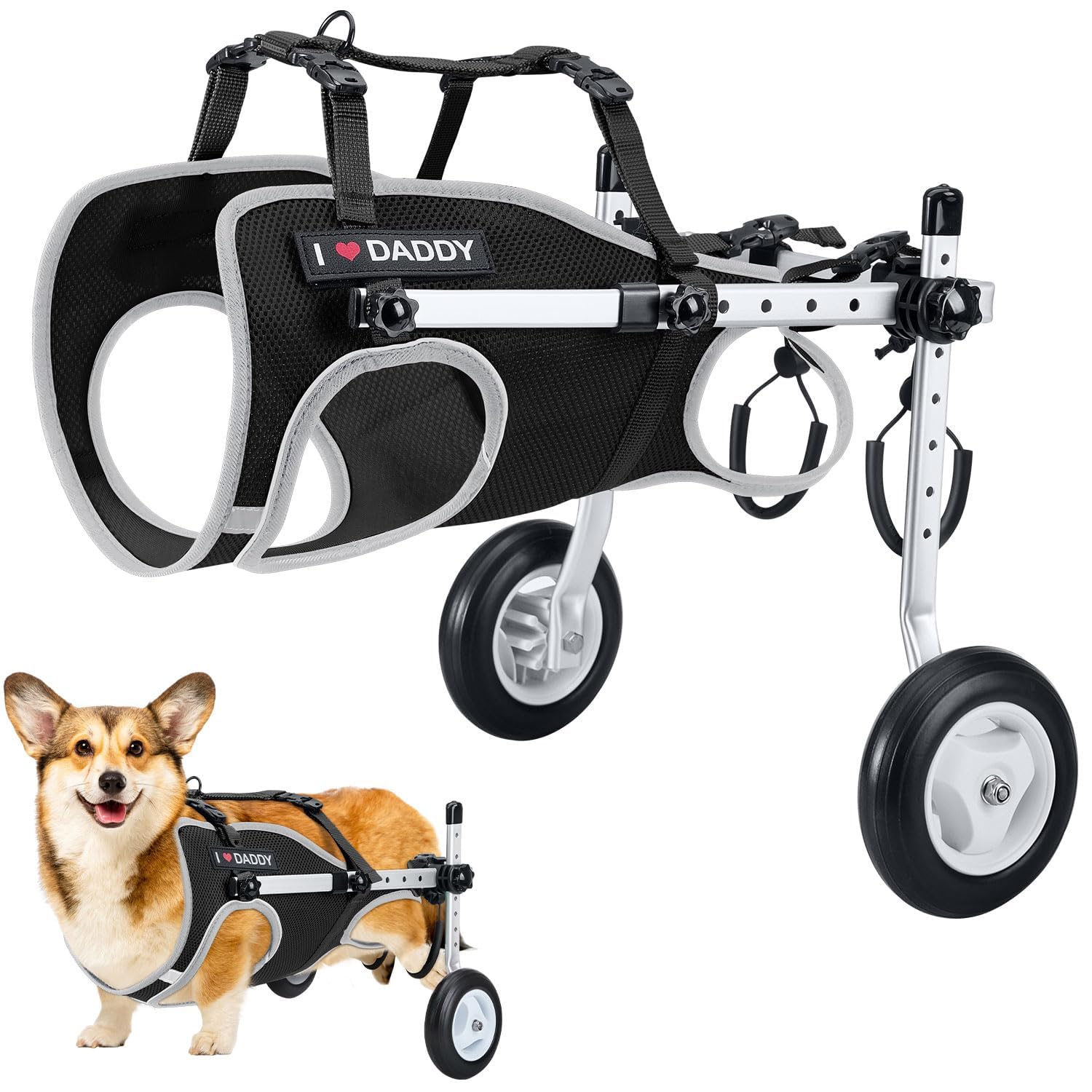 Nasjac Dog Wheelchair for Back Legs - Lightweight Portable Wheel Chair