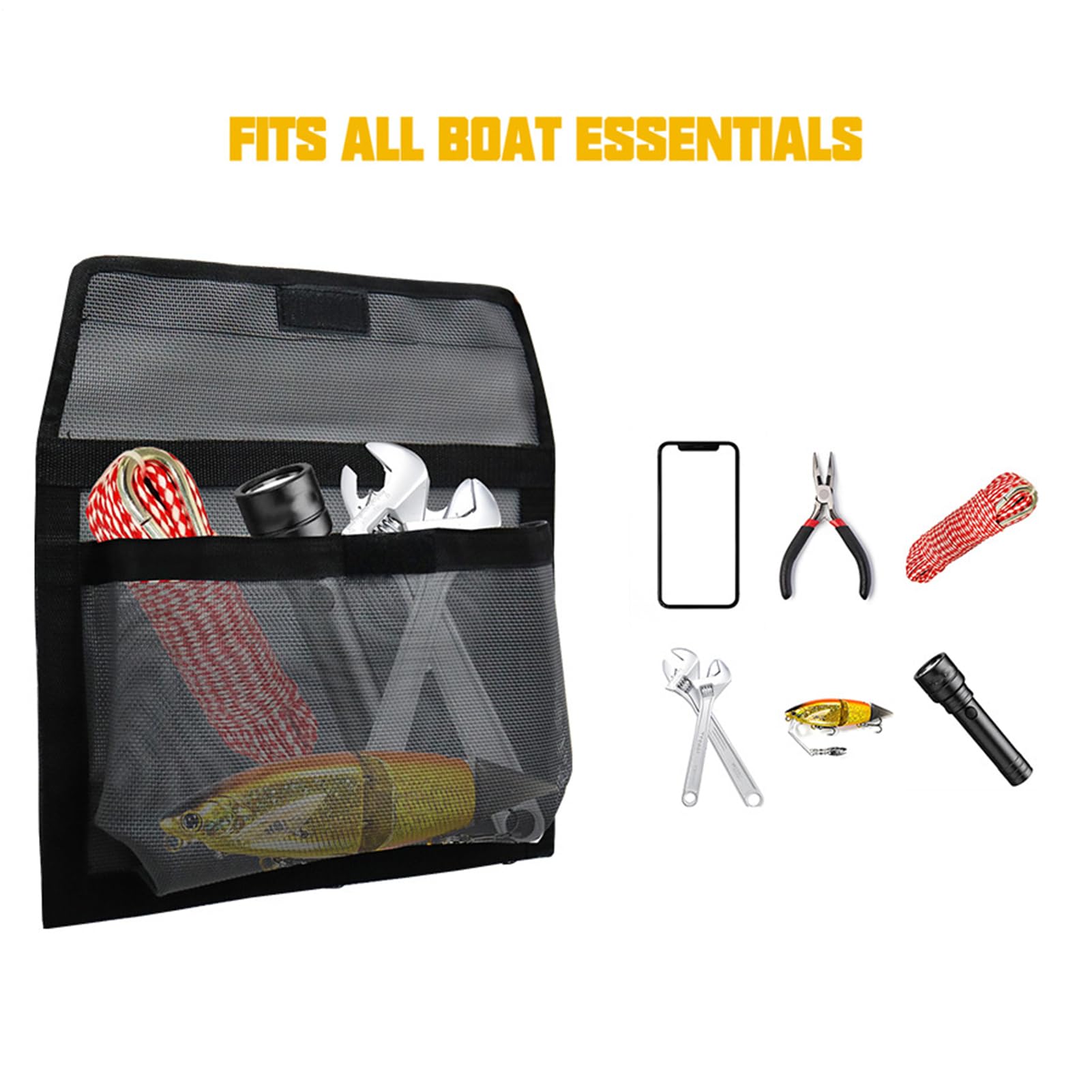 Generico Borsa portaoggetti marina per barche - Organizzatore per mulinelli e attrezzi da - Organizzatore Ad Alta Capacità 34,8x24,9x3,0cm - per Esca Galleggianti Attrezzi Trasporto Acqua