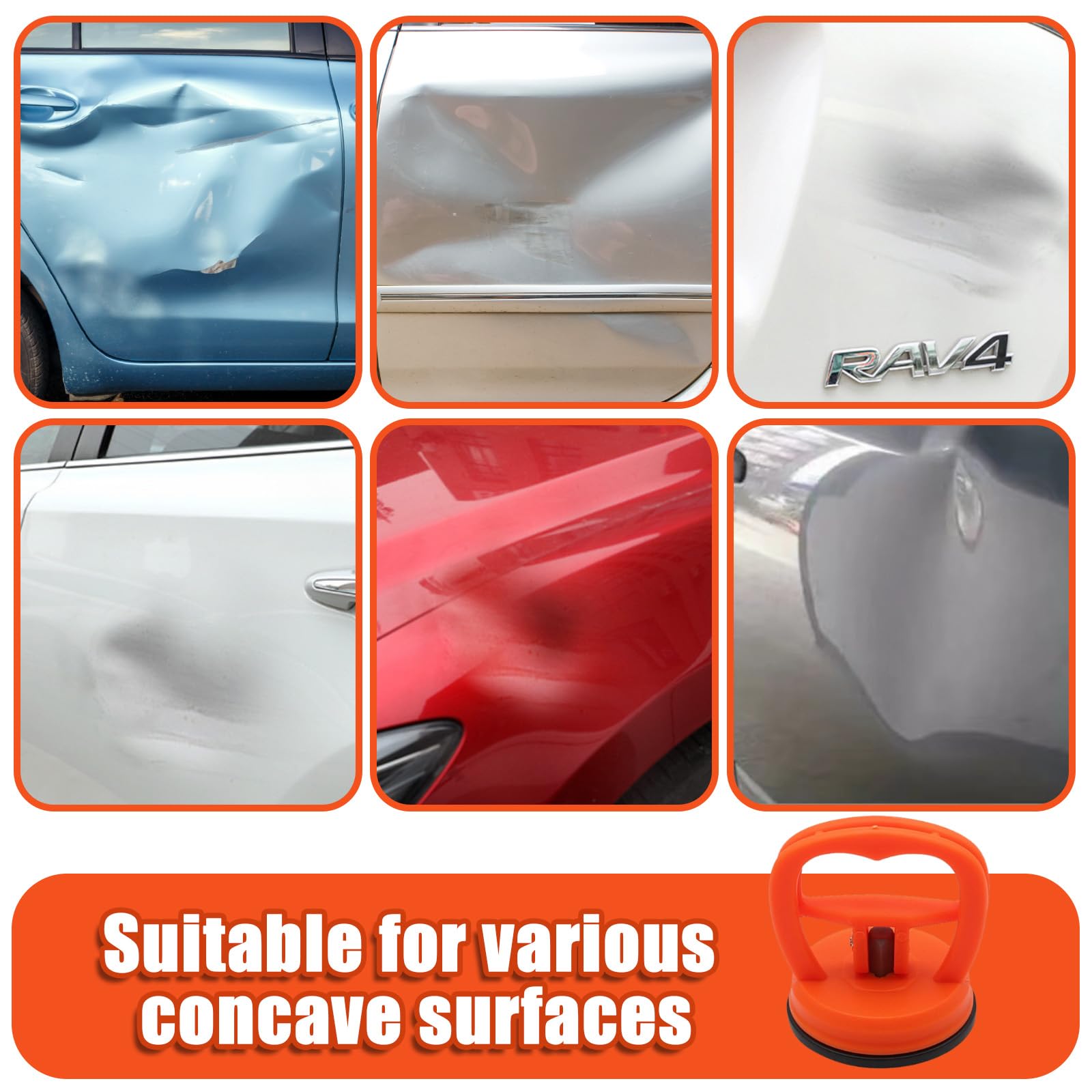 2 Pezzi Ventose per Vetro, Mini Ventosa Carrozzeria, Ventosa per Piastrelle, Ventose Riparazioni Pesanti per Riparazione Ammaccature Auto, Piastrelle, Schermi di Computer, Rimuovere Vetro