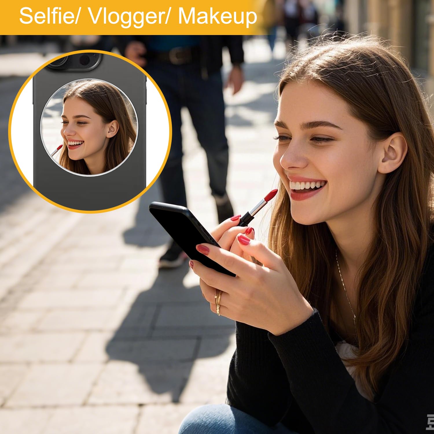 Specchio Per Selfie E Vlogging – Adesivo Riposizionabile, Compatibile Con Tutti Gli Smartphone, Per Foto E Video - 3