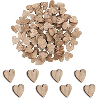 Giantree Pack of 100 Wooden Hearts 12 mm Wooden Hearts Wooden Hearts for Labelling Wooden Hearts Small Decoration Wedding Decoration Confetti Decoration for Birthday DIY Craft Table Decoration Picture Frame Decoration