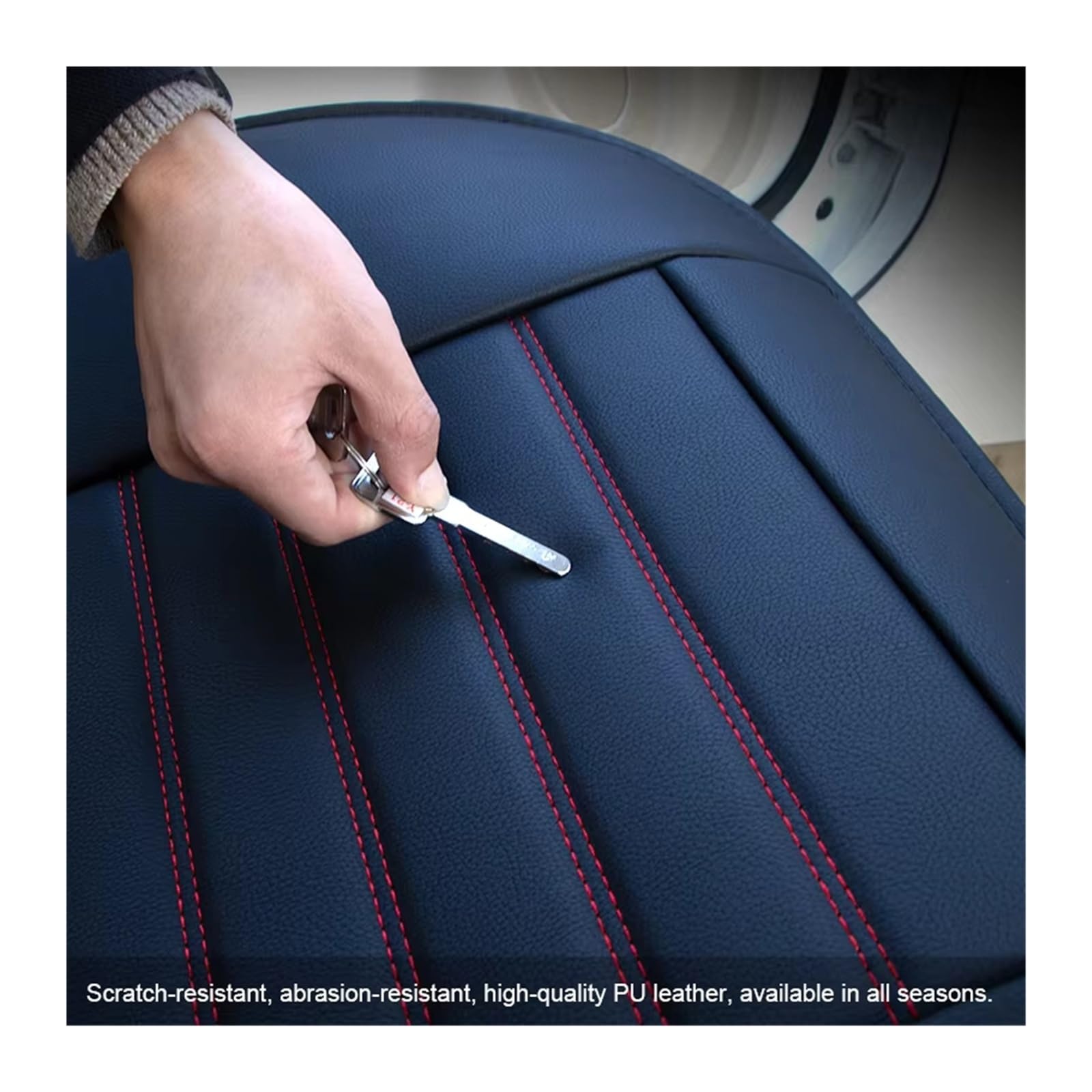 Funda Asiento Coche Completamente Rodeada, Cojín Protector Automático PU, Alfombrilla Protectora para Silla Antiarañazos Juego Fundas Asientos