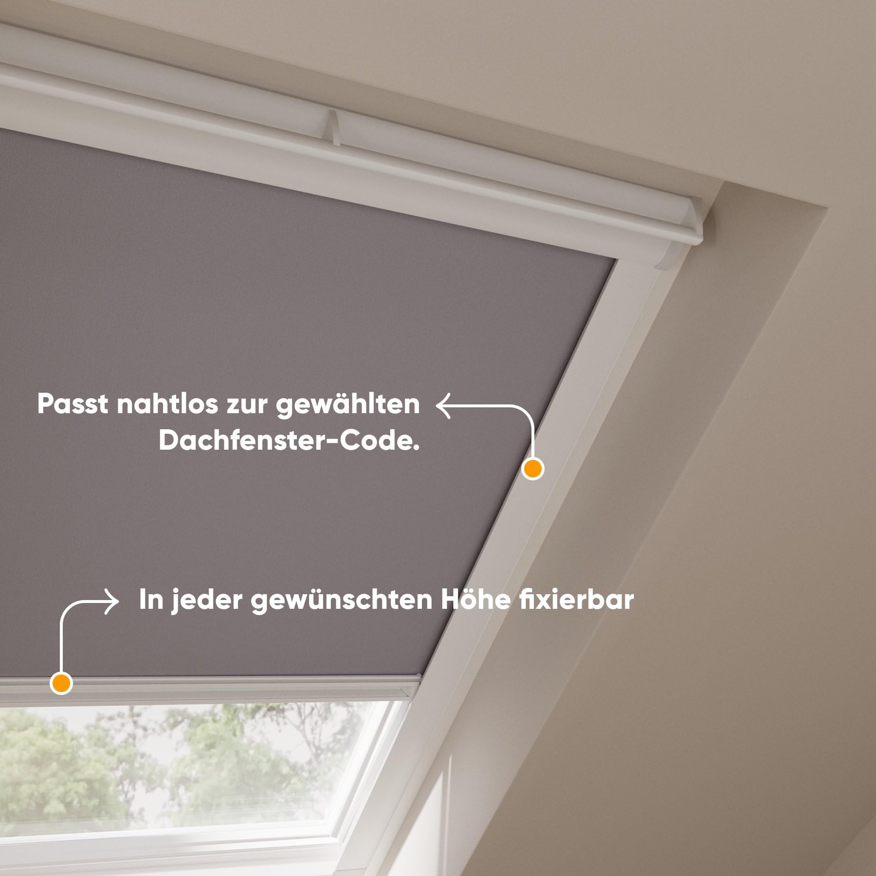 DTCH® Dachfenster verdunkelungsrollo für VELUX MK06 hellgrau mit Führungsschiene, dachfenster Rollo, dachfenster verdunkelung, Rollo für dachfenster