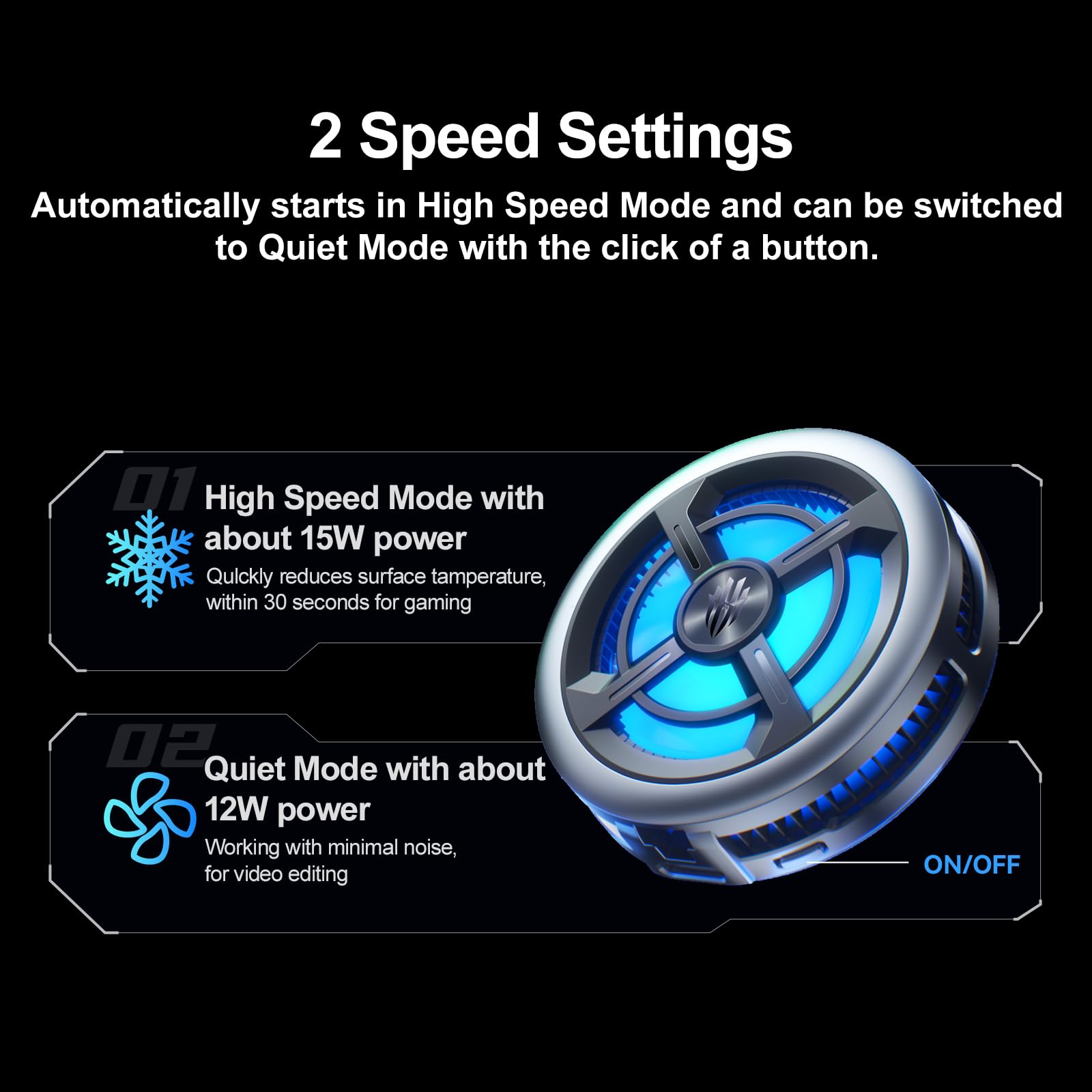 Nubia RedMagic 6 Air Magnetic Cell Phone Cooler for Gaming, Lightweight 15W Game Cooler Radiator Fan with Clip, Semiconductor Heatsink Cooling Mobile Phone Cooling Fan for Tablet, iPad, Live Streaming