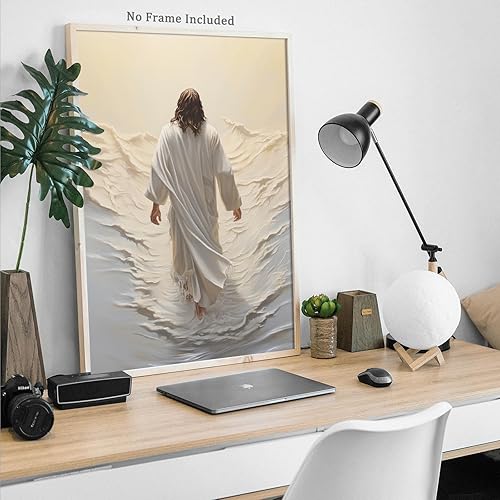 Vista 130 de Arte de pared de acuarela de Jesús, pintura en lienzo cristiano, imágenes de las Escrituras, decoración de pared, póster con versículos bíblicos