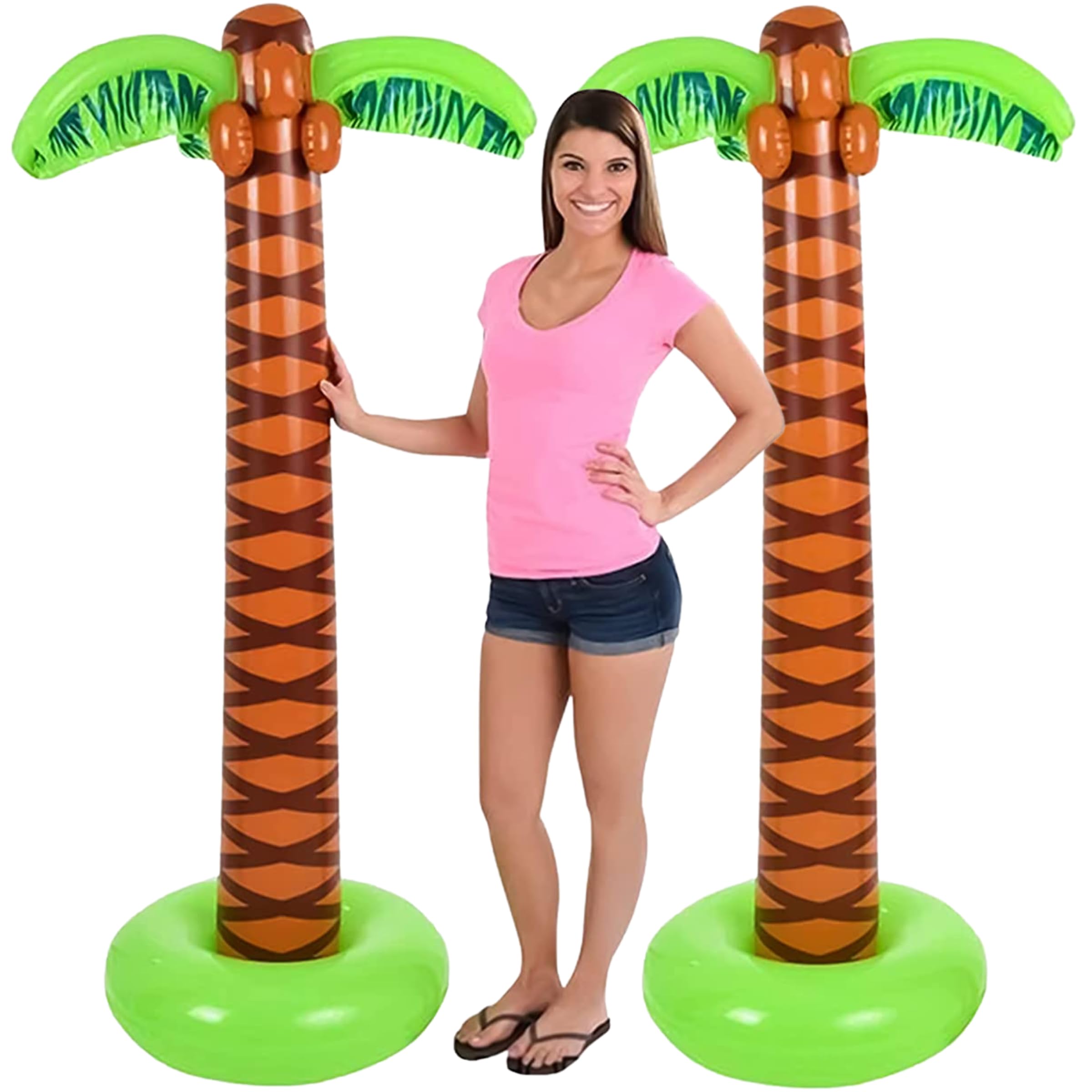 4E's Novelty 2 Stück aufblasbare Palmen, ideal für Pool und Strand Party