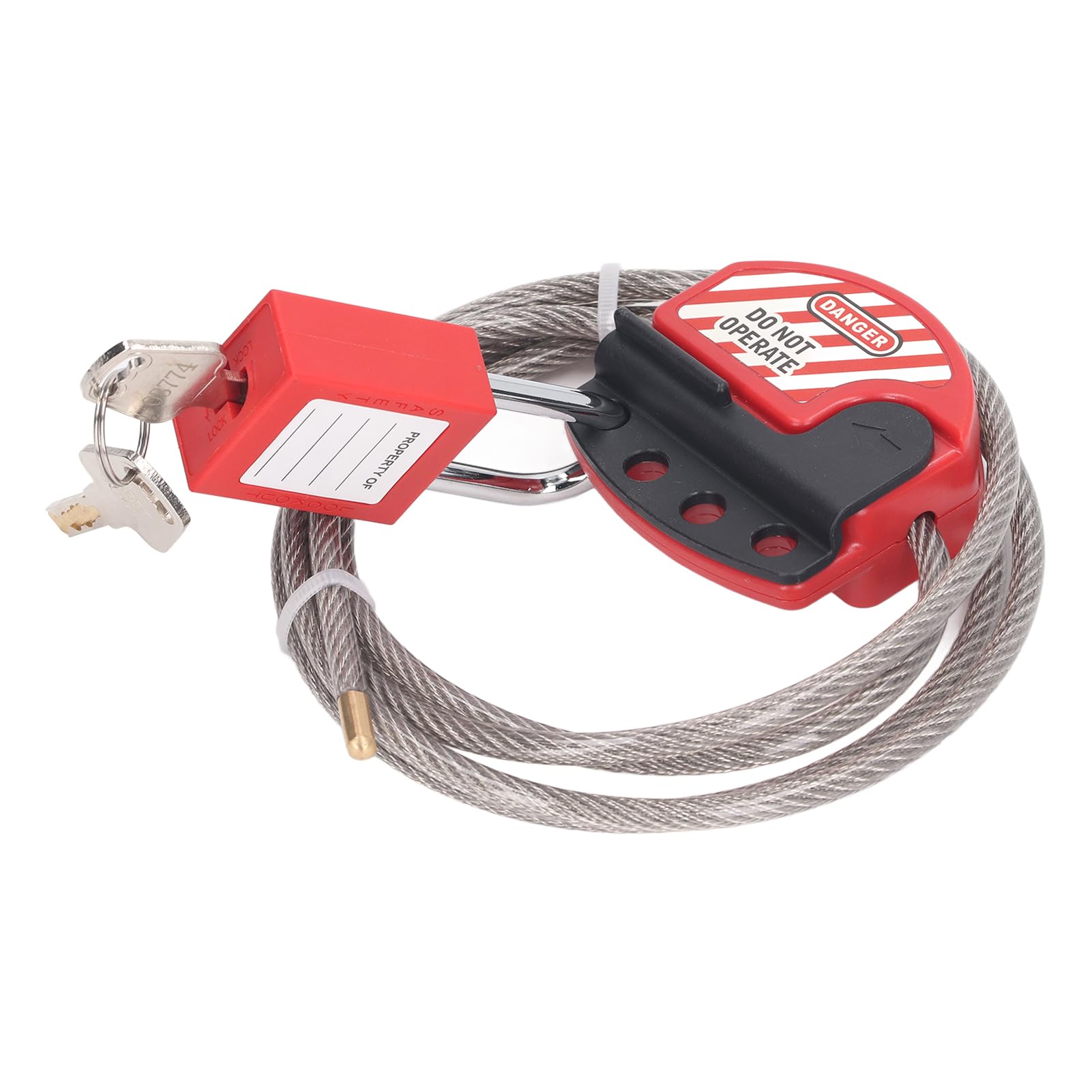 Candado de seguridad industrial con cable de acero inoxidable ajustable 7
