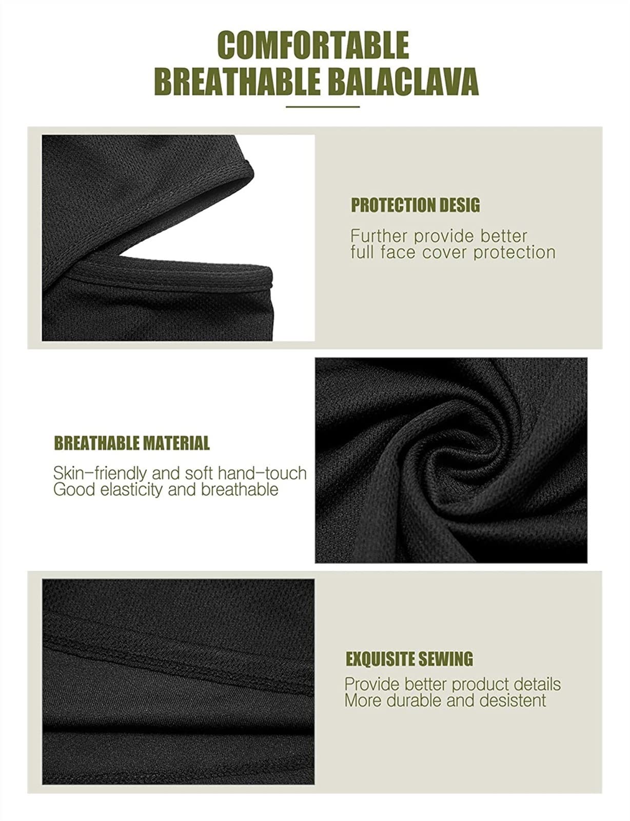 Cagoule Hommes Femmes Femmes Face Masque/UV Protection Couvoirs Longs de Cou Respirant for Le Ski de Ski de pêche à la pêche à la Moto à vélo (Color : K-EF-02, Size : M 56-60cm)