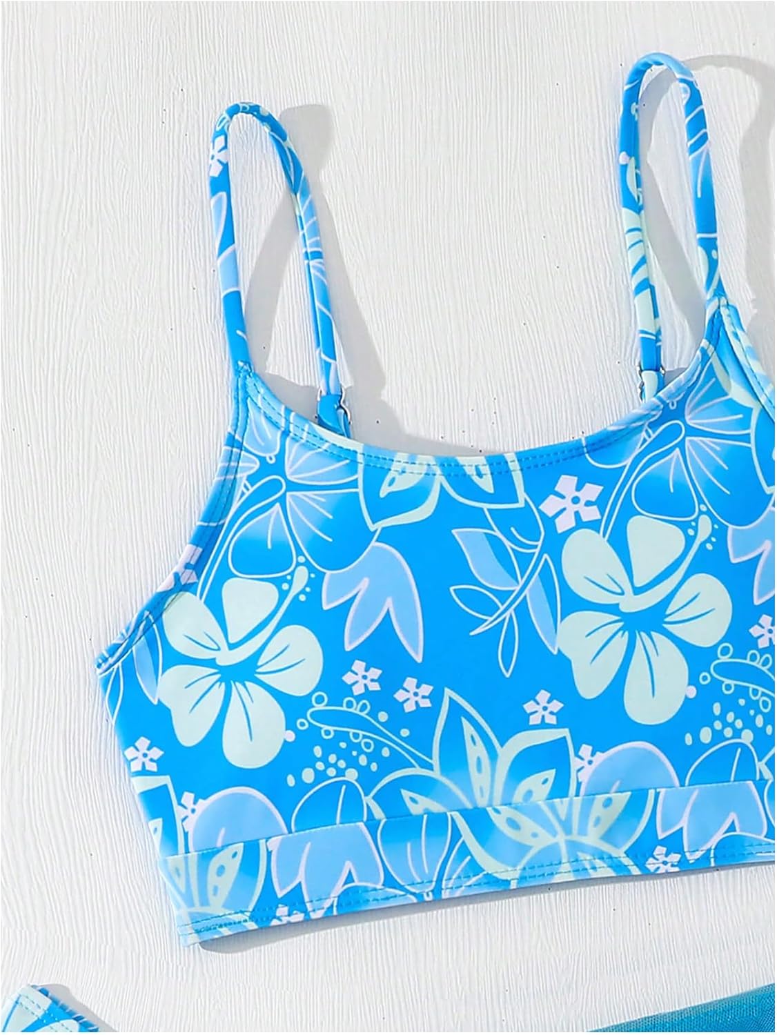 SOLY HUX Girl's Floral Print Swimsuits 3 Piece Bikini Set High Waisted Bathing Suit with Coverup Skirt - Image 2