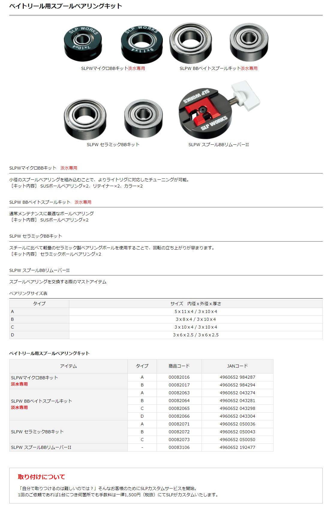 Daiwa SLP Works Bearing Kit SLPW BB Bait Spool Kit for Freshwater D, Inner Diameter x Outer Diameter x Thickness: 0.1 x 0.1 x 0.1 inches (3 x 6 x 2.5 mm), for Bait Reels