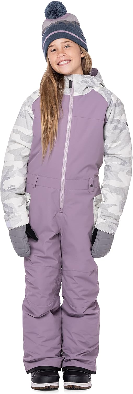 686 Girl's Shine Insulated One-Piece - Winter Clothing with Helmet Compatible Hood & Boot Gaiters - Water & Weather Resistant