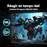 KTC Ecran PC Gamer 24 Pouces, 2K@180Hz /165Hz / 144Hz (2560 x 1440p) QHD Ecran Gaming avec Fast-IPS Panel, 1ms, HDR 400, Adaptive Sync, 400 CD/m², Supports réglables pour pivoter et soulever - 2