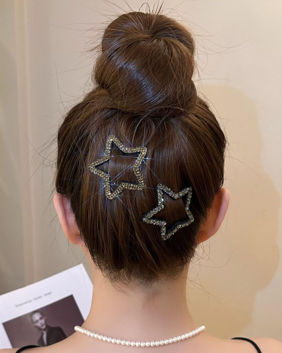 5 pezzo fermagli per chignon- rullo per chignon con fiore, bigodino facile e veloce,accessorio per capelli per chignon per donne e ragazze (con 2 retine per capelli)