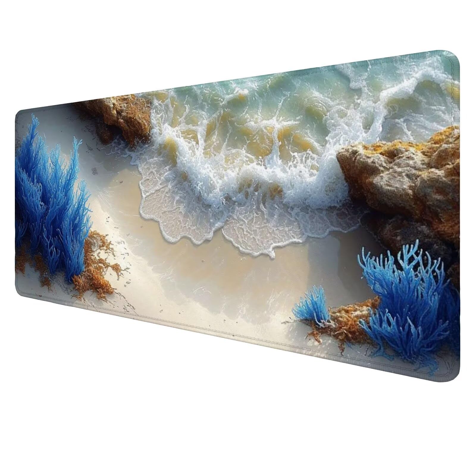 Koralowa podkładka pod mysz duża mata na biurko gracz plaża podkładka pod mysz XXL 1600 x 800 x 3 mm niestandardowa podkładka pod mysz, ochraniacz na biurko matowe akcesoria biurowe, do domu Deco