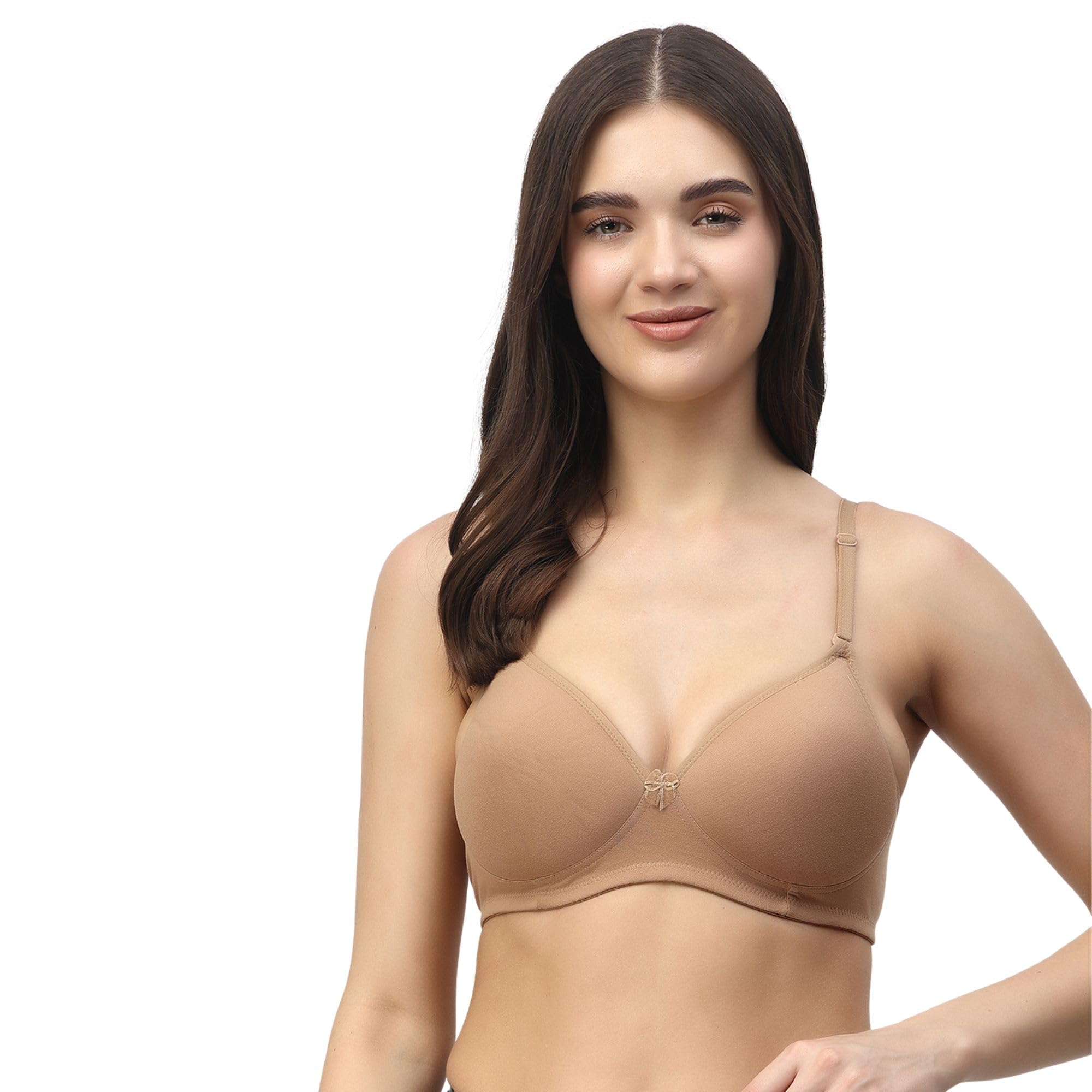 floret Women's Wirefree Padded Push-Up & Moulded Pads/Convertible Straps with Medium Coverage T-Shirt Bra-picture-31