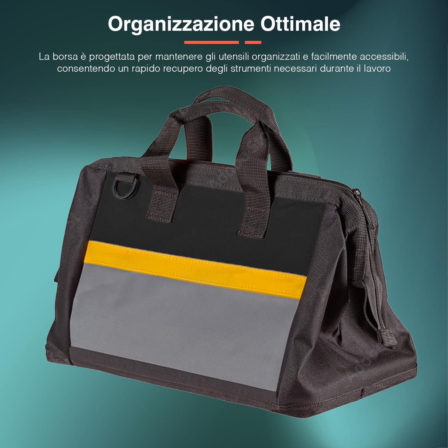 Borsa Portautensili con 27 Pezzi Inclusi Ideale per Elettricisti e Idraulici - Kit Completo con Accessori Inclusi Pinza, Martello e Cacciaviti