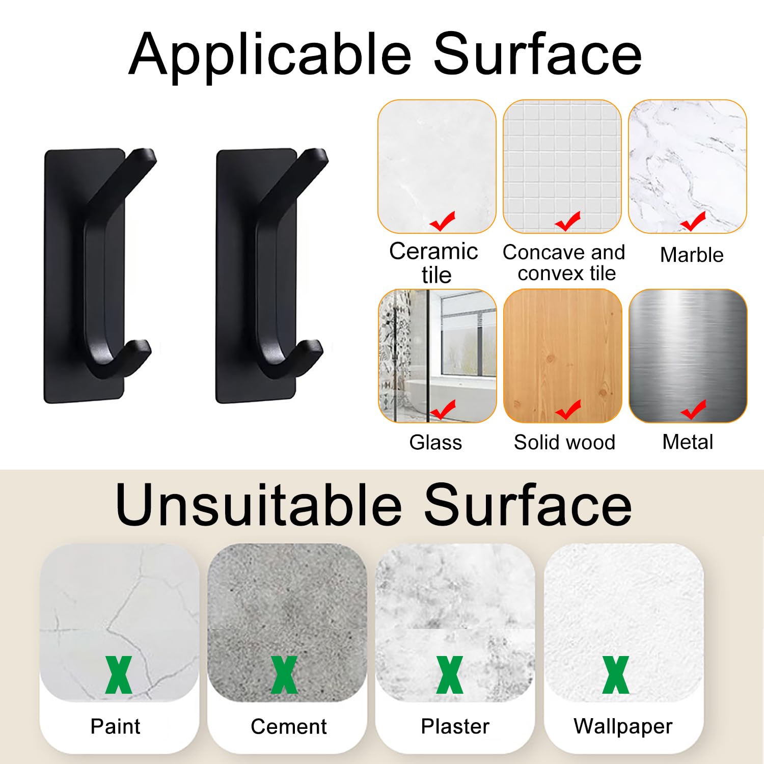 Ganci Adesivi Da Parete - 5 Pezzi In Acciaio Inox, Impermeabili, Per Cucina/Bagno - Foto 3