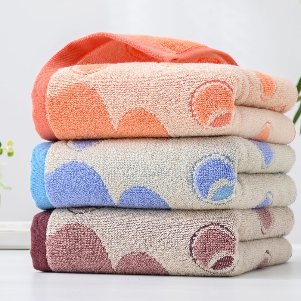 YiLUOMO Floral Bubble Pattern Hand Towel Set of 2 Highly Absorbent Quick Dry 100% Cotton Decorative Hand Towels for Bathroom, Hotels, Travel, Spa 13" X 29"(Brown) - Image 7