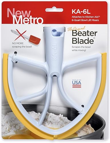 New Metro Design KA-6LY - Cuchilla batidora de plástico, compatible con batidoras KitchenAid de 6 y 7 cuartos de galón, color amarillo disponible en Yaxa El Salvador
