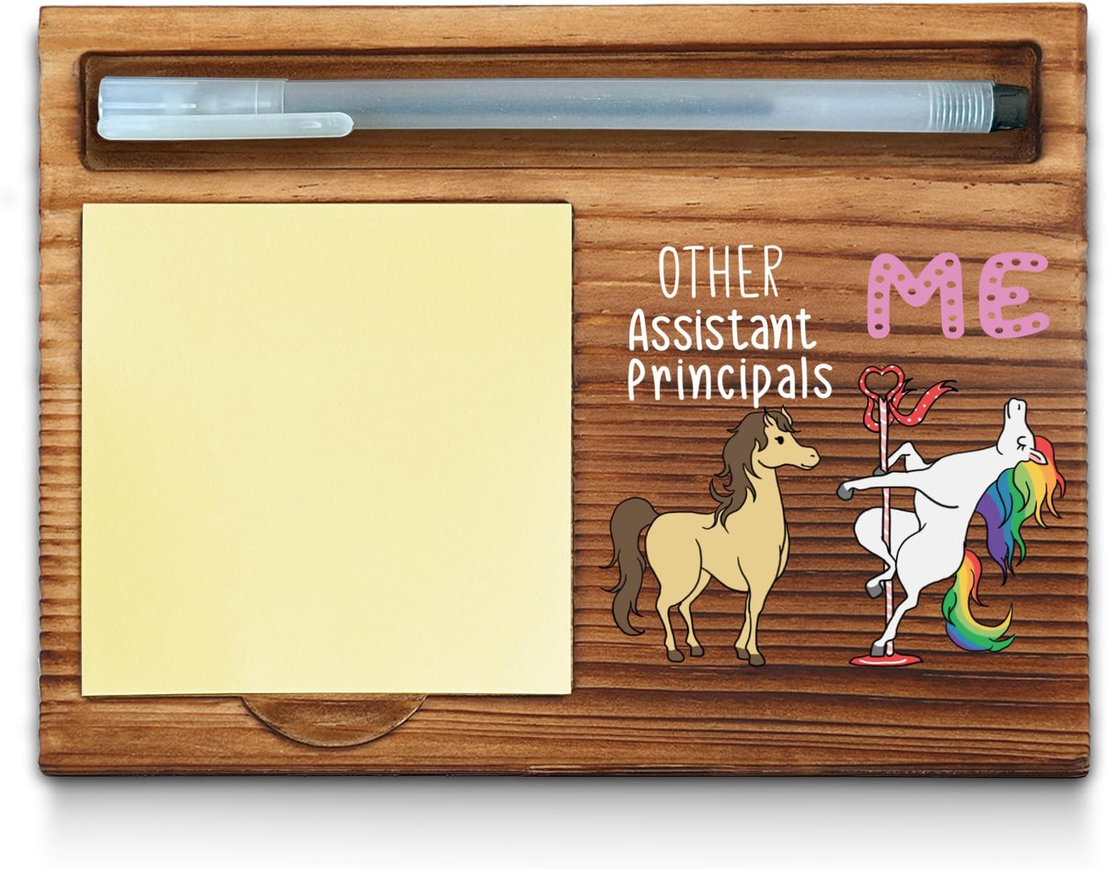 Funny Assistant Principal Gifts, Fun, Gag, Humor, Thank You Appreciation Gifts for Assistant Principal Office Desk Supplies Accessories Wood Sticky Self-Stick Note Pad Holders WPP65