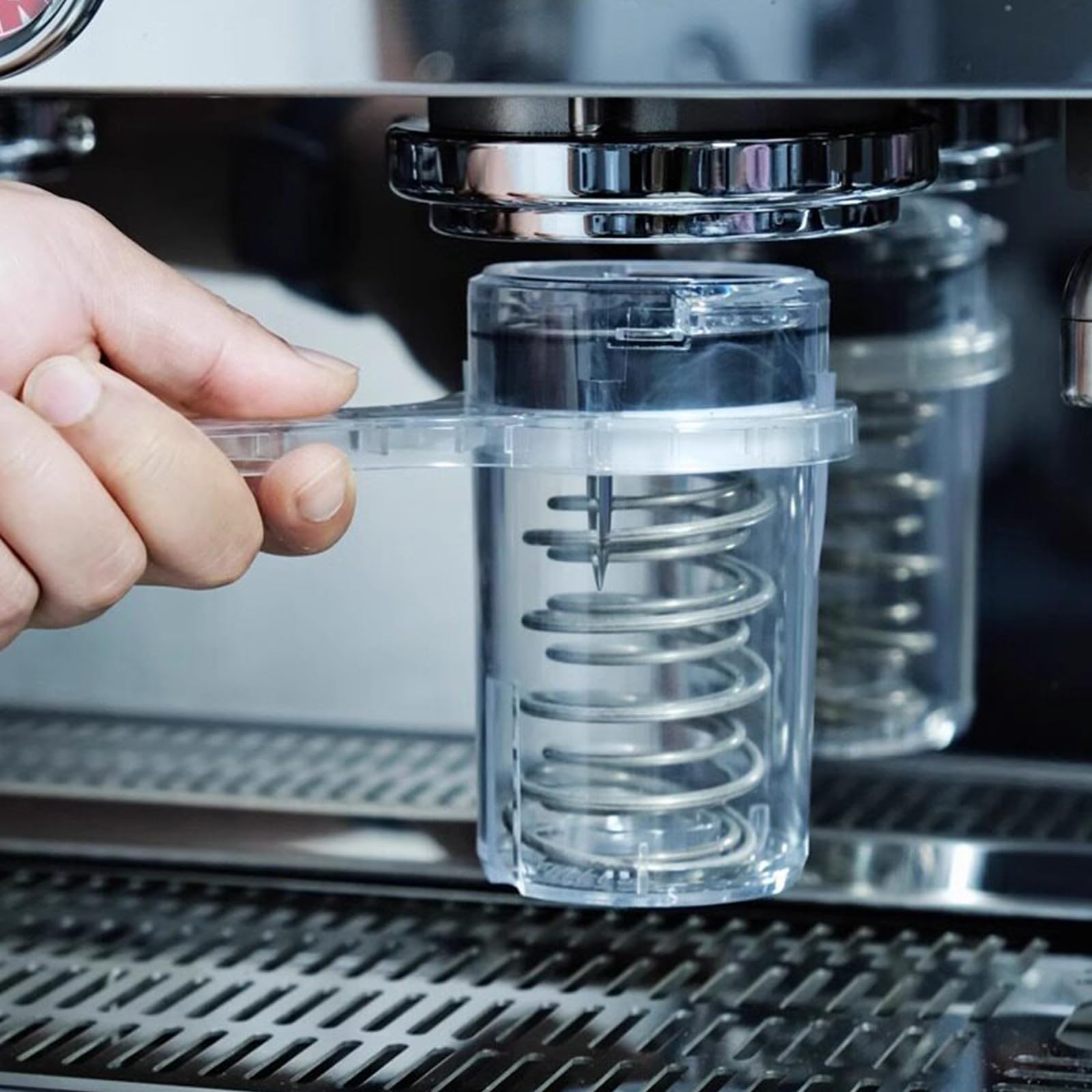Herramienta de retrodescarga espresso con válvula de alivio de presión, limpiador automático de cabeza de grupo para máquinas de café caseras, construcción de resina duradera segura para alimentos