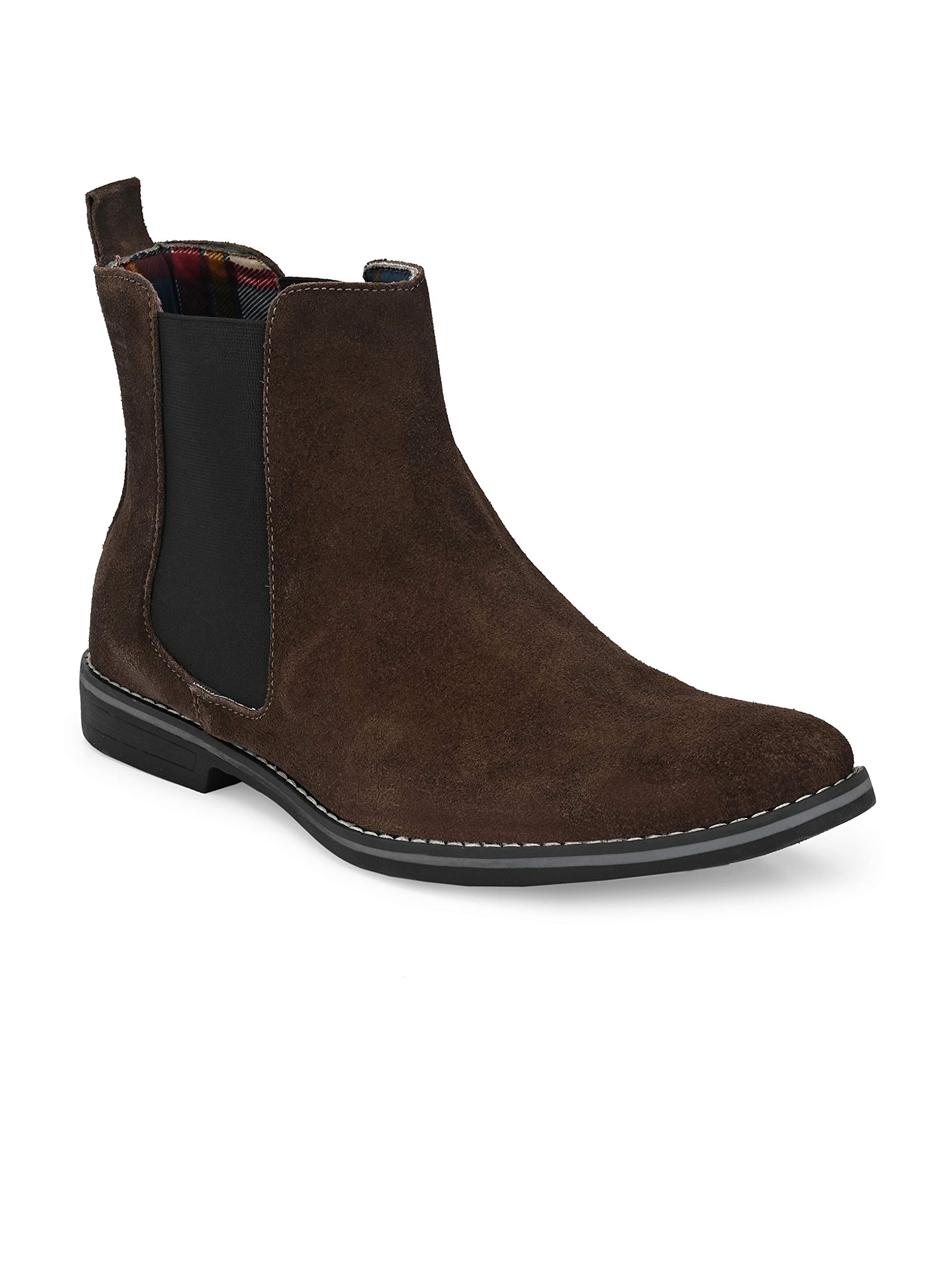 Eego Italy Mens Genuine Leather Stylish Chelsea Boots (KM-4-Brown) (B085QPDBVW) Amazon Price History, Amazon Price Tracker