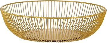 IBWell Gold Wire Fruit Basket Fruit Bowl Kitchen Fruit Basket Stand Fruit Bowls for the Counters Metal Fruit Bowl Exposure