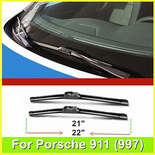 Miniatura 4 de BORATO Limpiaparabrisas delantero de automóvil de 22 pulgadas + 21 pulgadas, para Porsche 911 (997) 2004 2005 2006 2007 2008 2009 2010 2011