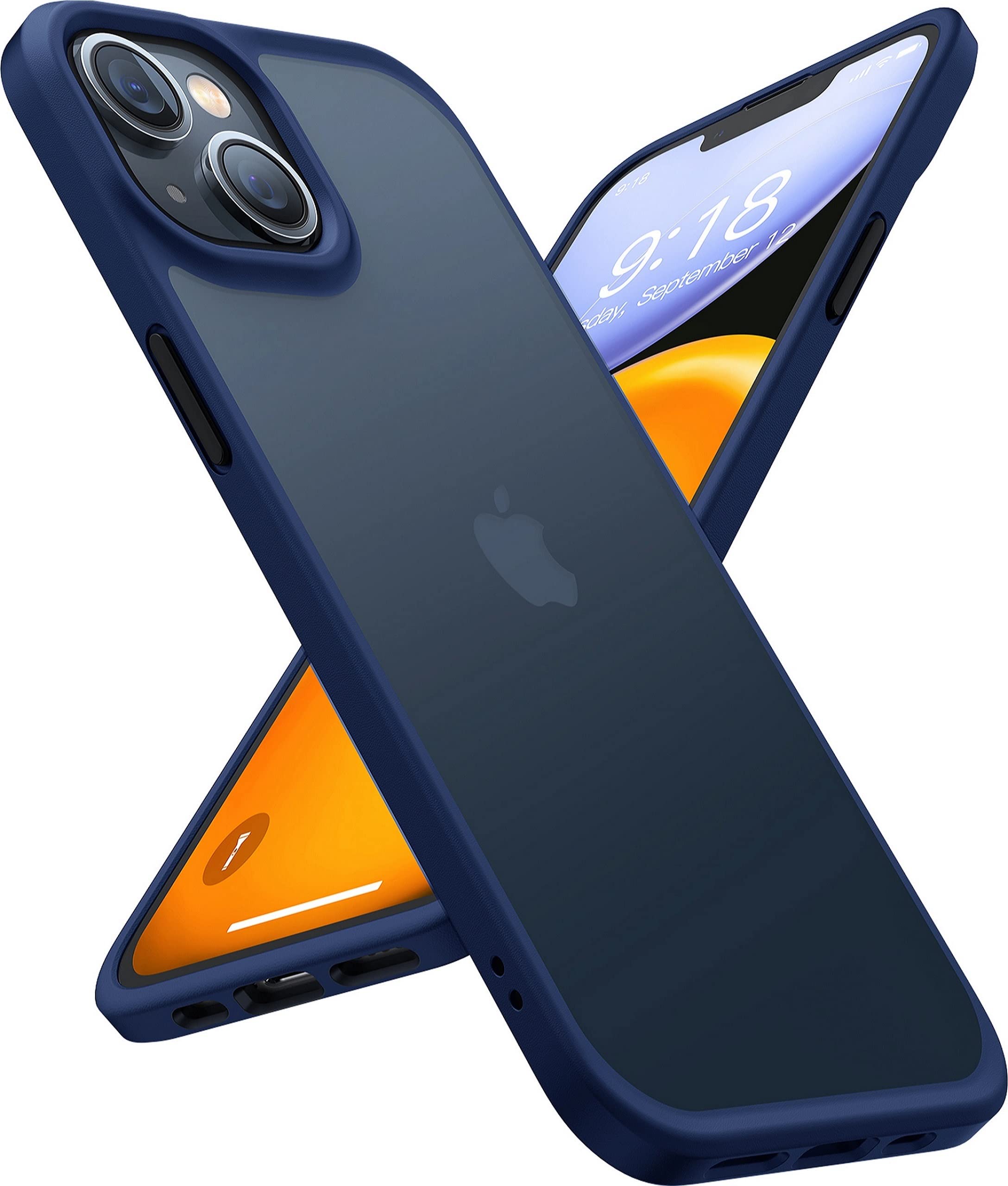 TORRAS Speziell für iPhone 14 Hülle [TOP Zertifizierte Militärschutz] Stoßfest Schutzhülle [Samtig angenehmer Griff] Slim für Handyhülle iPhone 14 Case mit Abnehmbare Knöpfe Guardian Serie Blau