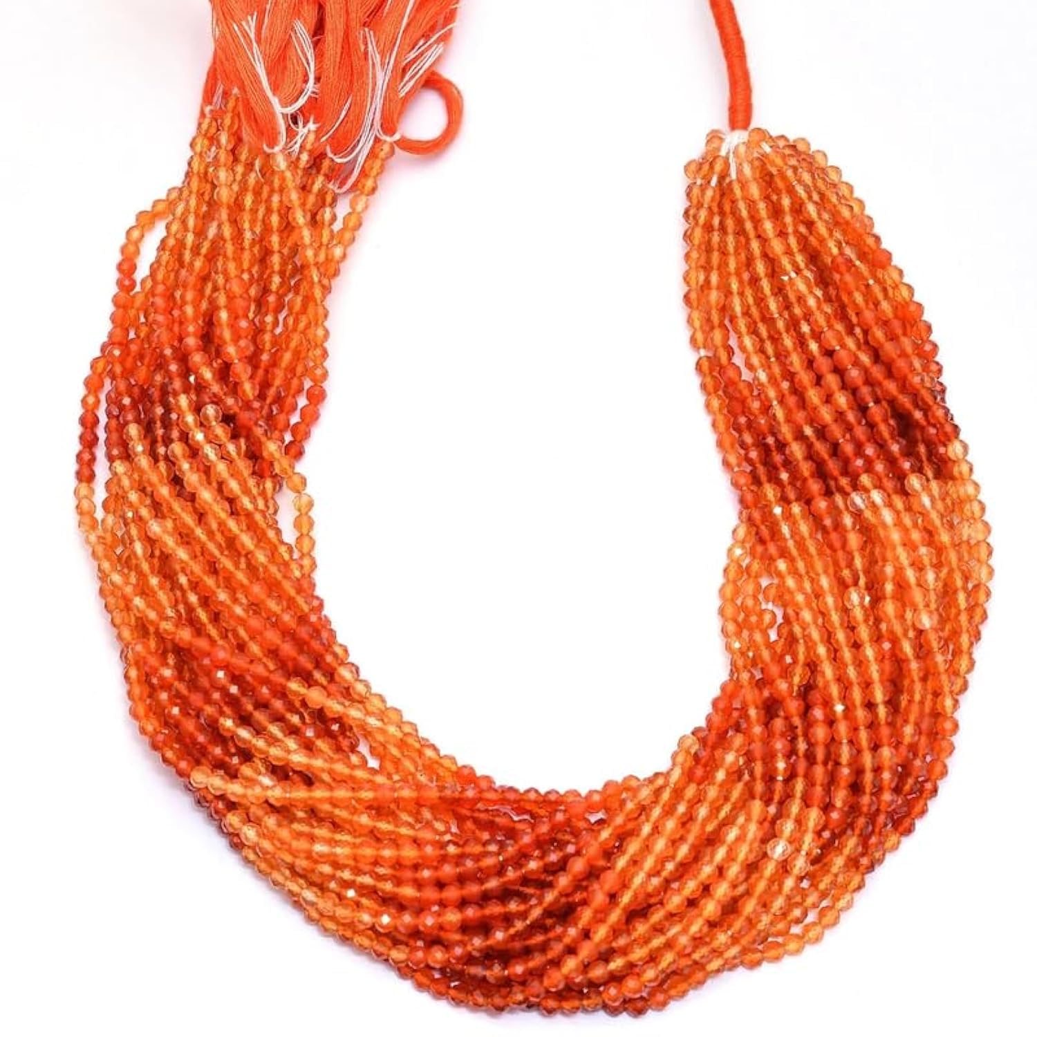 Cornaline naturelle AAA+ 2mm micro perles à facettes pour création de bijoux (Lot de 2)