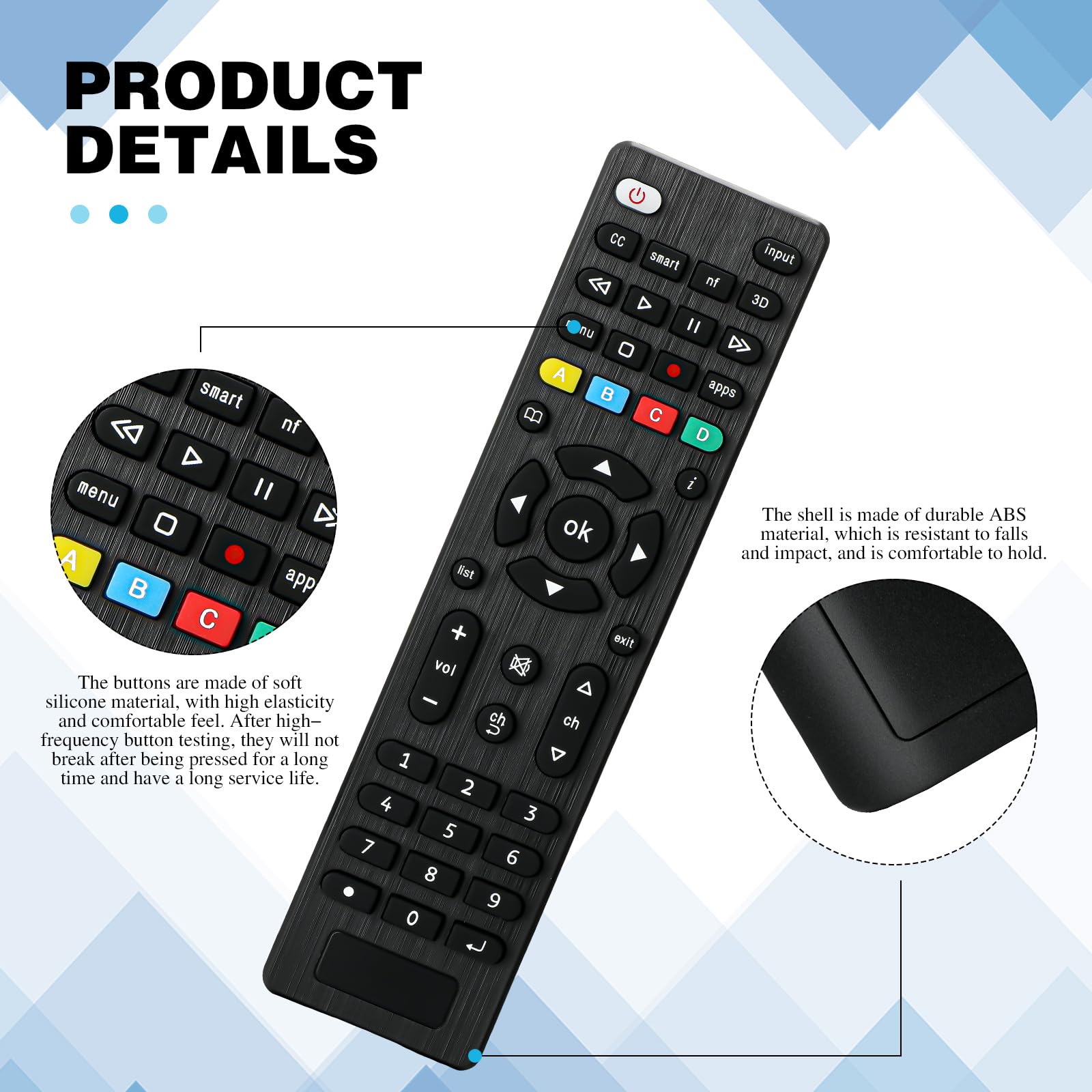 Paquete de 100 controles remotos universales de repuesto compatibles con todos los televisores inteligentes, LED, LCD, HDTV, serie 3D, para motel, hotel, hogar de ancianos (regular)