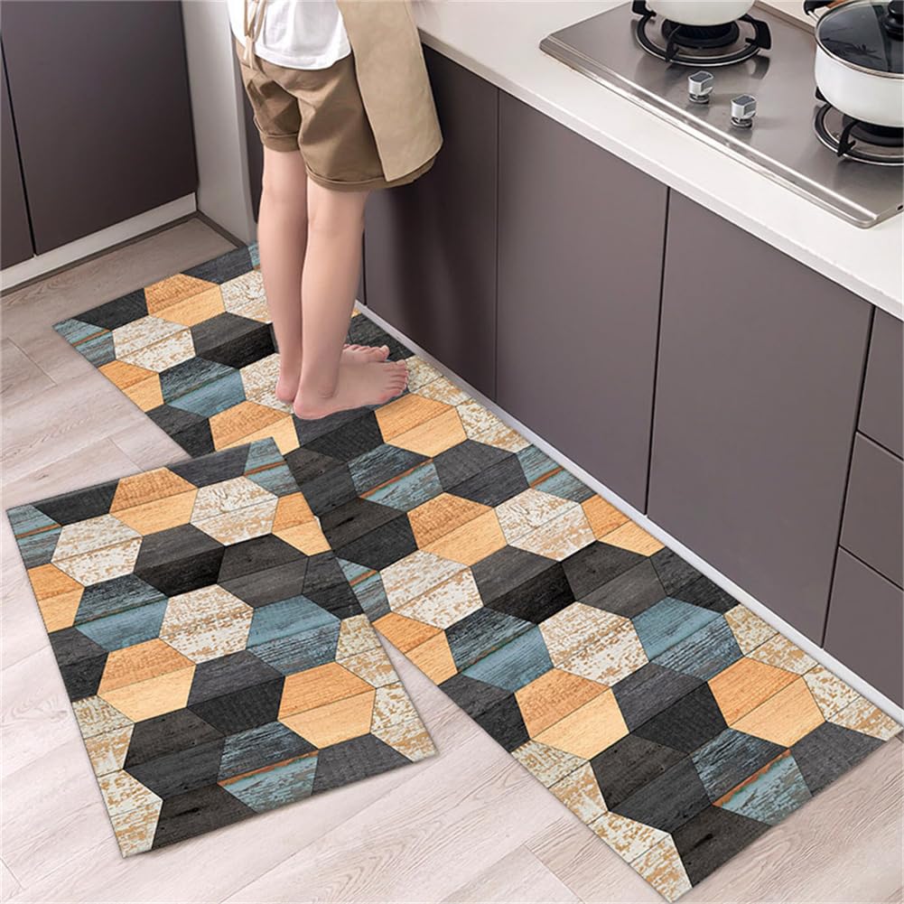 KüChenläUfer KüChenmatte 45x120cm, KüChenteppich Waschbar rutschfest, Teppich LäUfer Flur FußMatte Badematten, Wasser öL Aufnehmen Teppich KüChe Set für KüChe Wohnzimmer, Badezimmer Coloured
