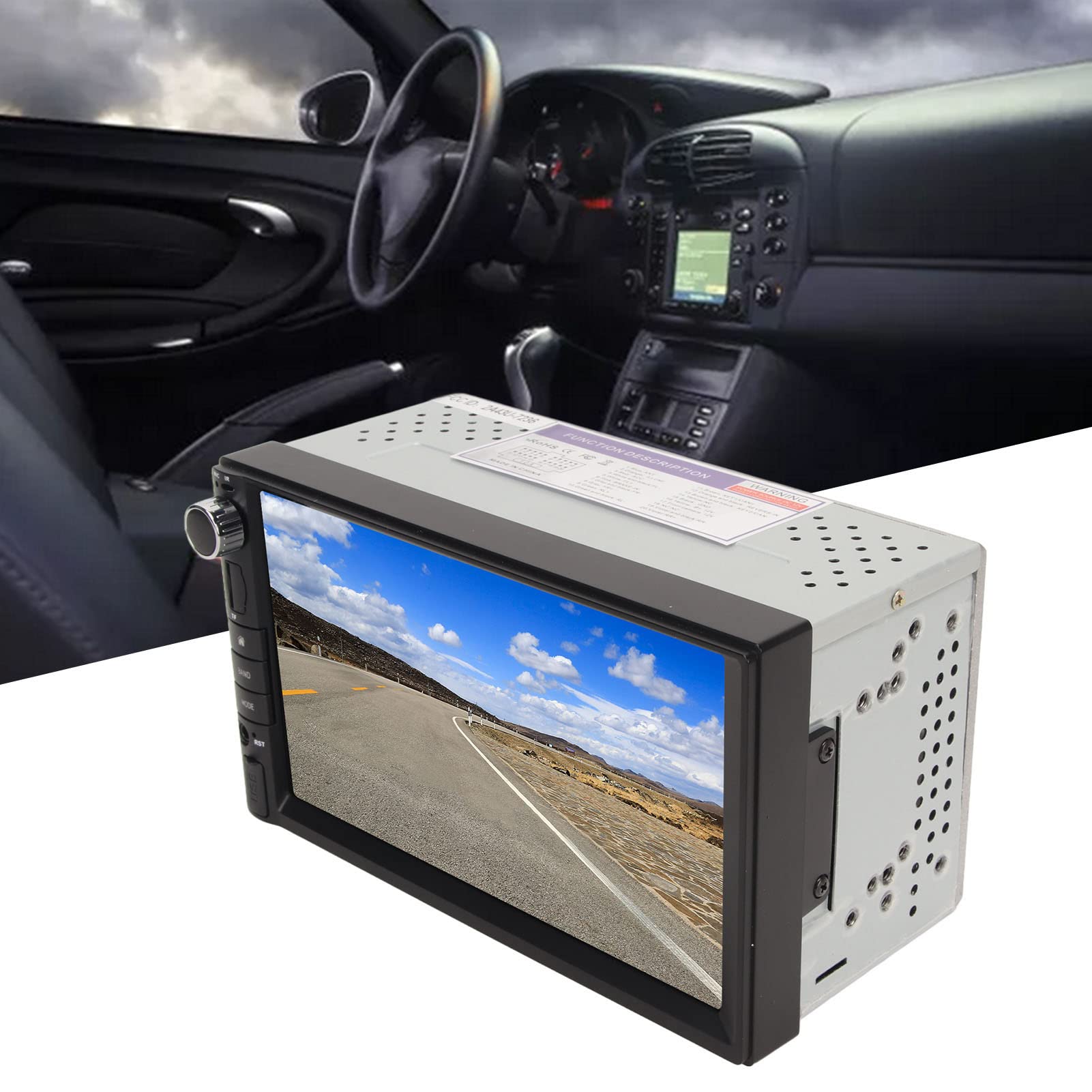 Reproductor MP5 para Coche de 7 Pulgadas, Pantalla Táctil DIN Doble, Estéreo para Coche, Am, FM, MP3, USB, BT, Radio para Coche, Control de Voz, para iOS Android
