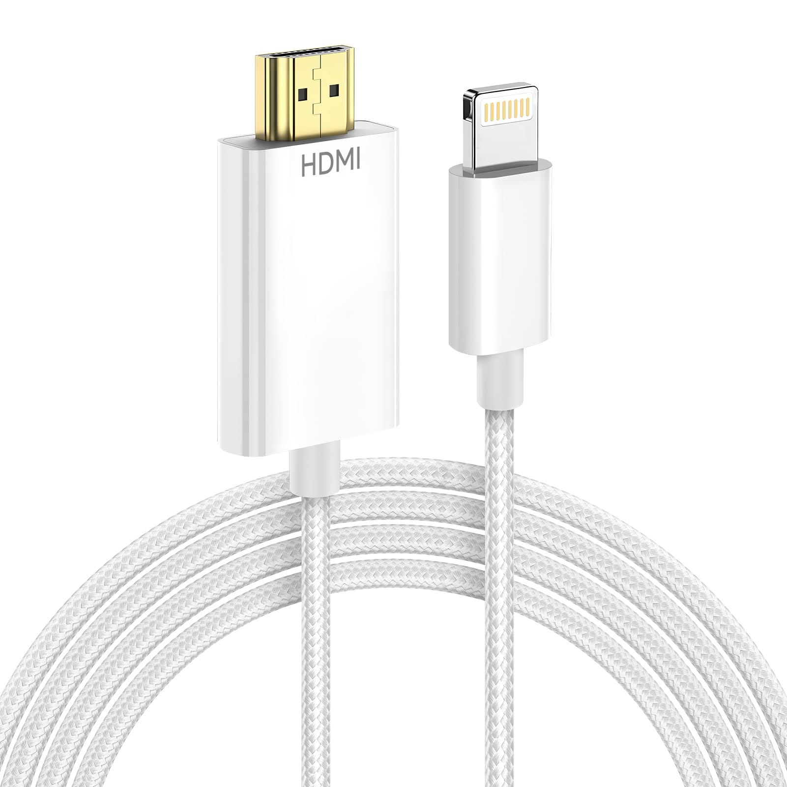 KikoSaka Lightning to HDMI Cable for iPhone Digital AV Adapter 1080P HD Video Sync Screen Connector iPhone Lightning to HDMI for Projector TV Monitor