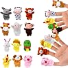 Belligern Finger Puppets 12 Pcs Cute Cartoon Animal Mini Plush Finger Puppets for Toddlers, Unisex, Multicoloured