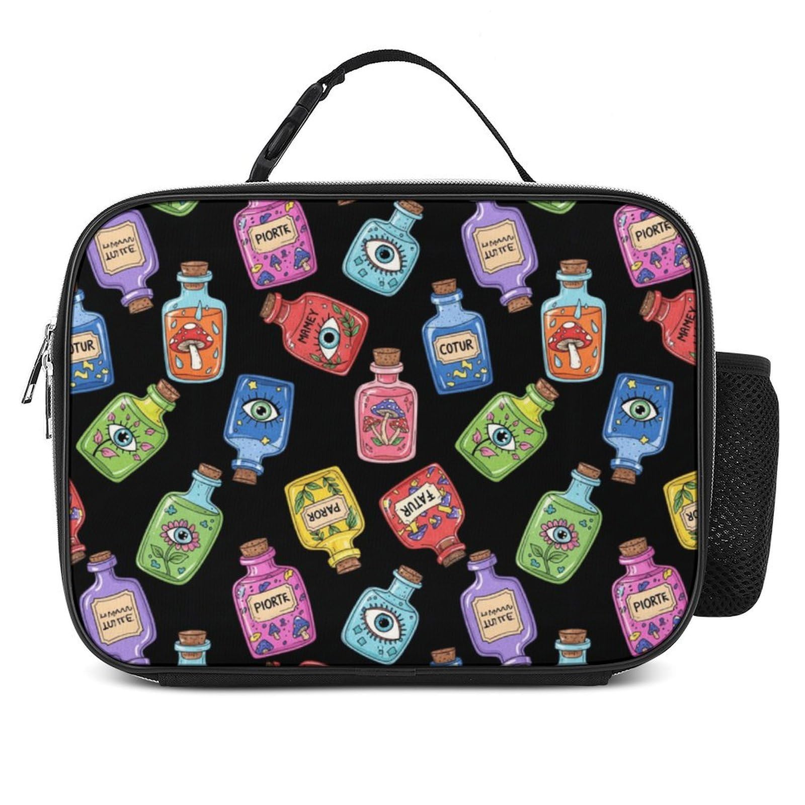 Lunch Bag Colorful Potion Bottles Large Capacity Lightweight Leakproof Reusable Cooler Cooling Lunch Tote Bag for Women Men