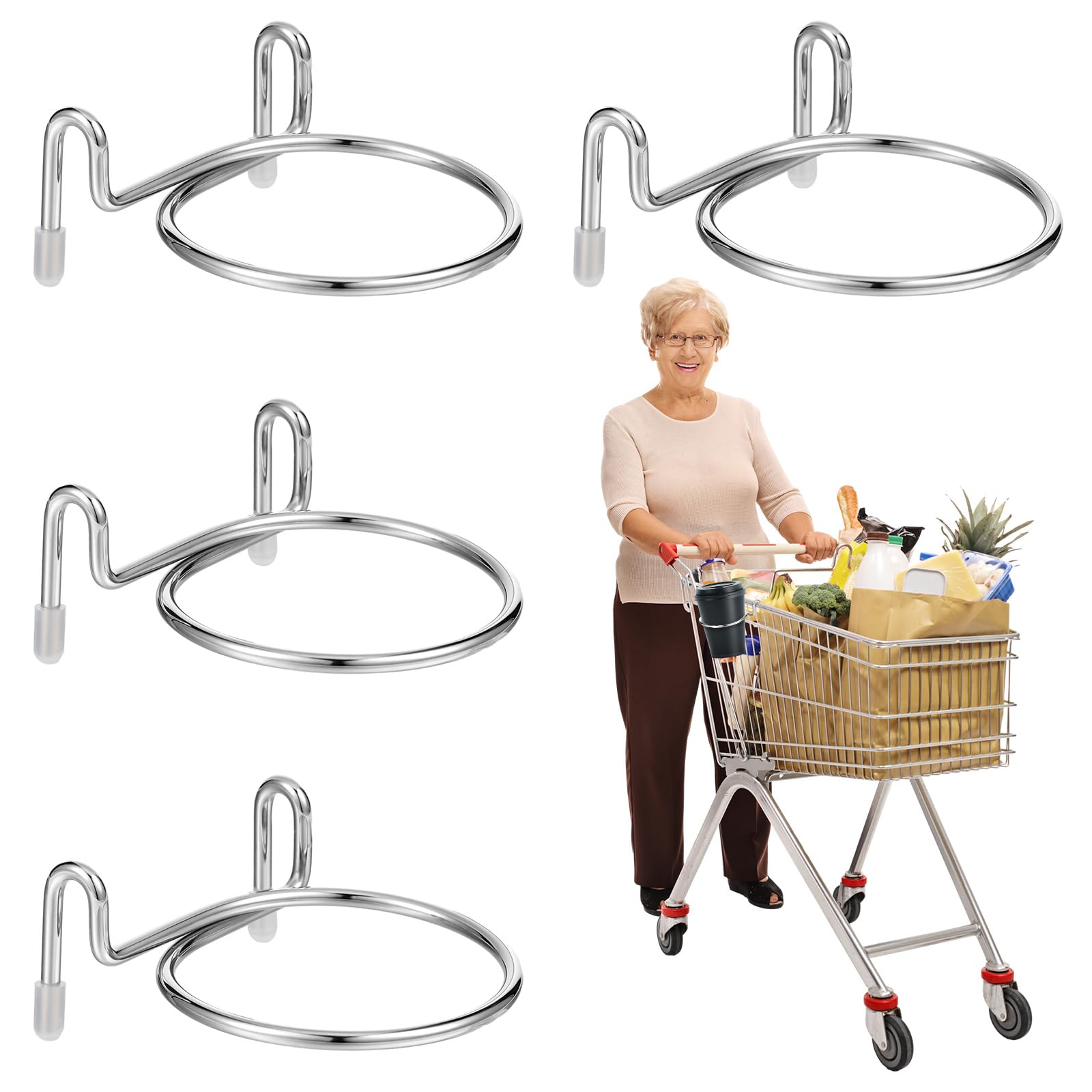 Snapklik.com : Datanly 4 Pcs Shopping Cart Cup Holder Shopping Cart ...