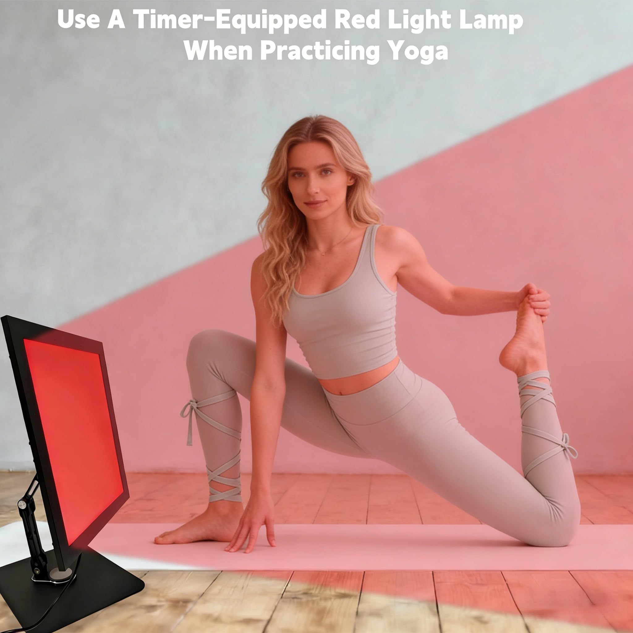 Red Light Therapy Lamp, Near Infrared Light Panel with 289 LEDs (660nm & 850nm), 150W, 5 Brightness Levels & Timer, Adjustable Stand & Angle, Full Body Care, Home Use