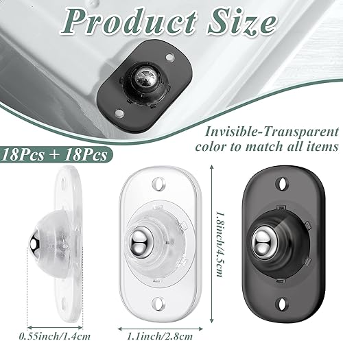 Miniatura 2 de Honoson Ruedas giratorias autoadhesivas para electrodomésticos, deslizadores de electrodomésticos para electrodomésticos, ruedas universales