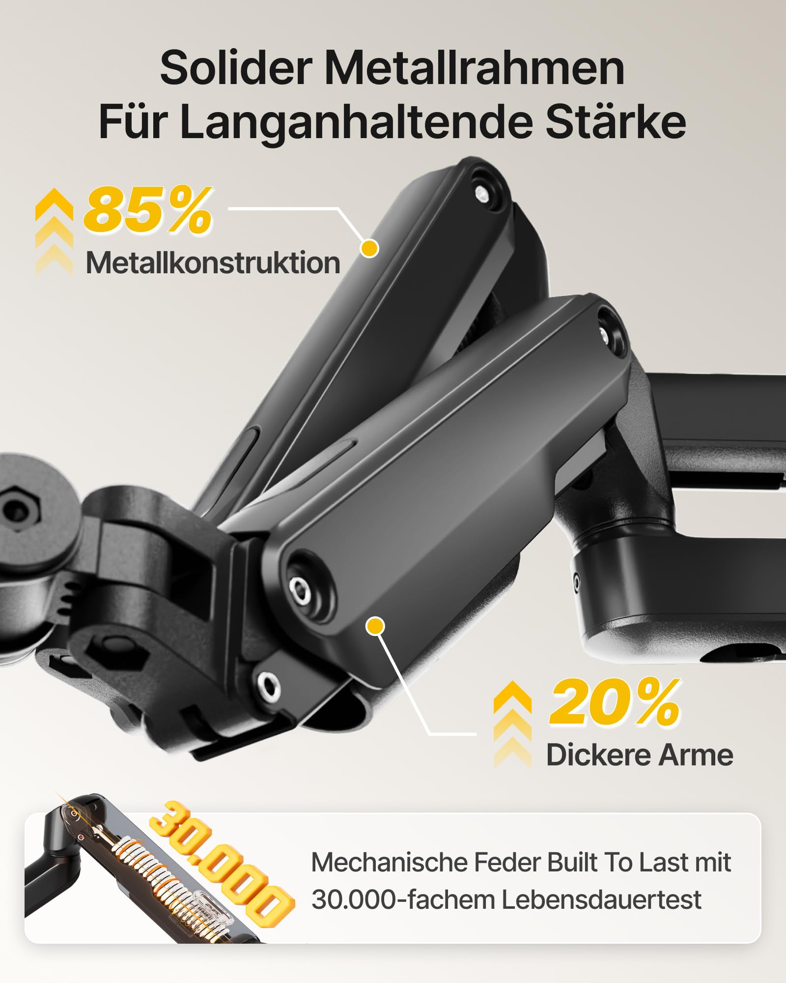 monTEK Doppel Monitor Halterung 17–32 Zoll, bis 9 kg pro Arm | VESA 75x75/100x100 mm,vertikale & parallele Bildschirmhalterung, schwenk- & rotationsfähig Monitor Halterung 2 Monitore