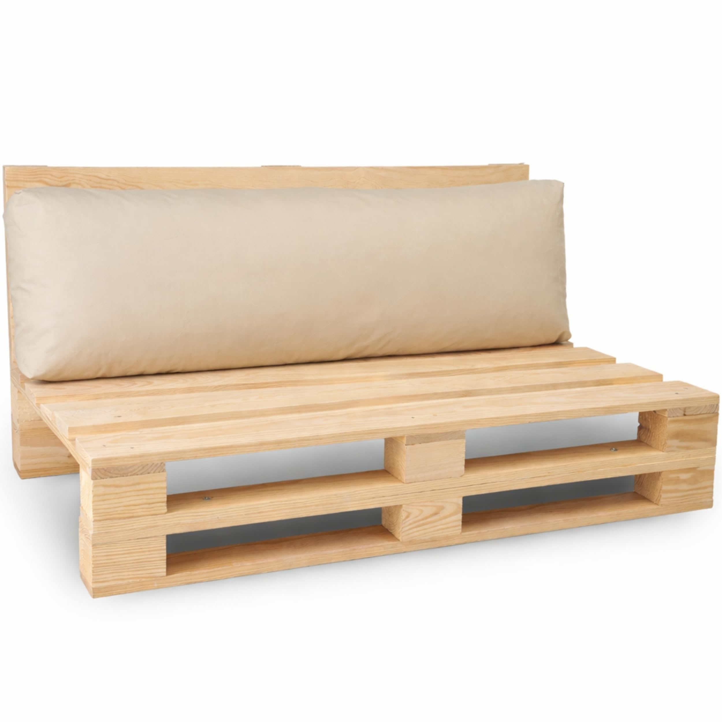 bananair - Pallet Cushions Outdoor - Waterproof & UV Resistant Fabric - Comfortable Foam Padded Garden Furniture Cushions (Backrest Pallet Cushion 120x40 cm, Beige)
