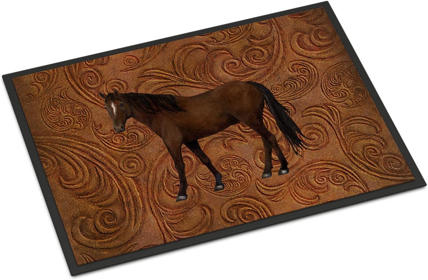 Caroline's Treasures SB3066MAT Horse Doormat 18x27 Front Door Mat Indoor Outdoor Rugs for Entryway, Non Slip Washable Low Pile, 18H X 27W