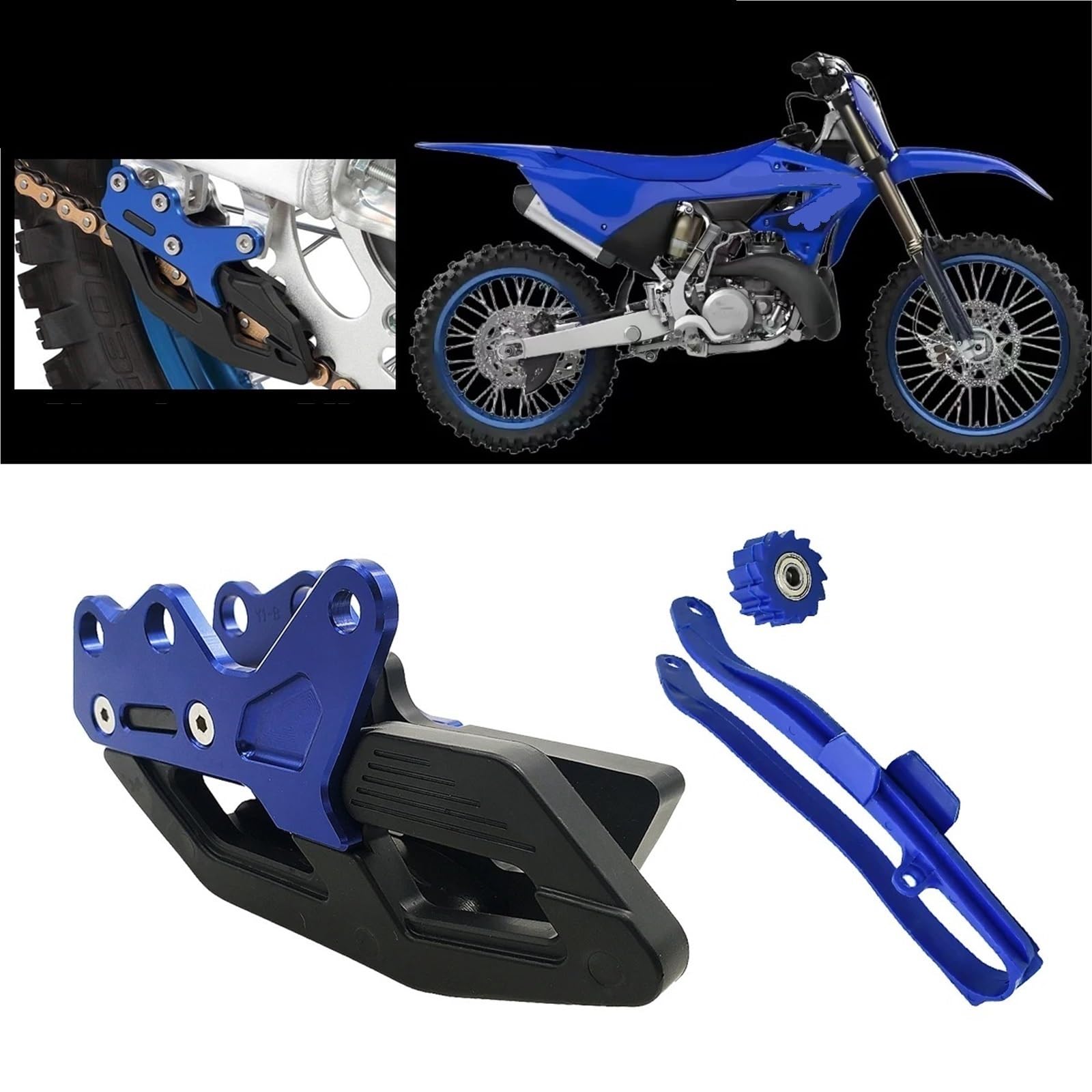 Compatible Con Yamaha Para YZ125 Para YZ250 2008-2020 Para YZ250F 2007-2020 Guía Brazo Oscilante Deslizante Cadena Motocicleta Kit Protección Chian Inferior