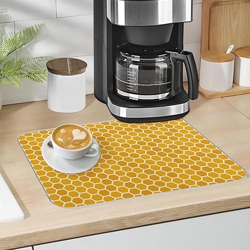 Miniatura 2 de Tapete de secado de platos para encimera de cocina, diseño de corazón rojo sobre tabla de madera, almohadilla de secado de microfibra absorbente,