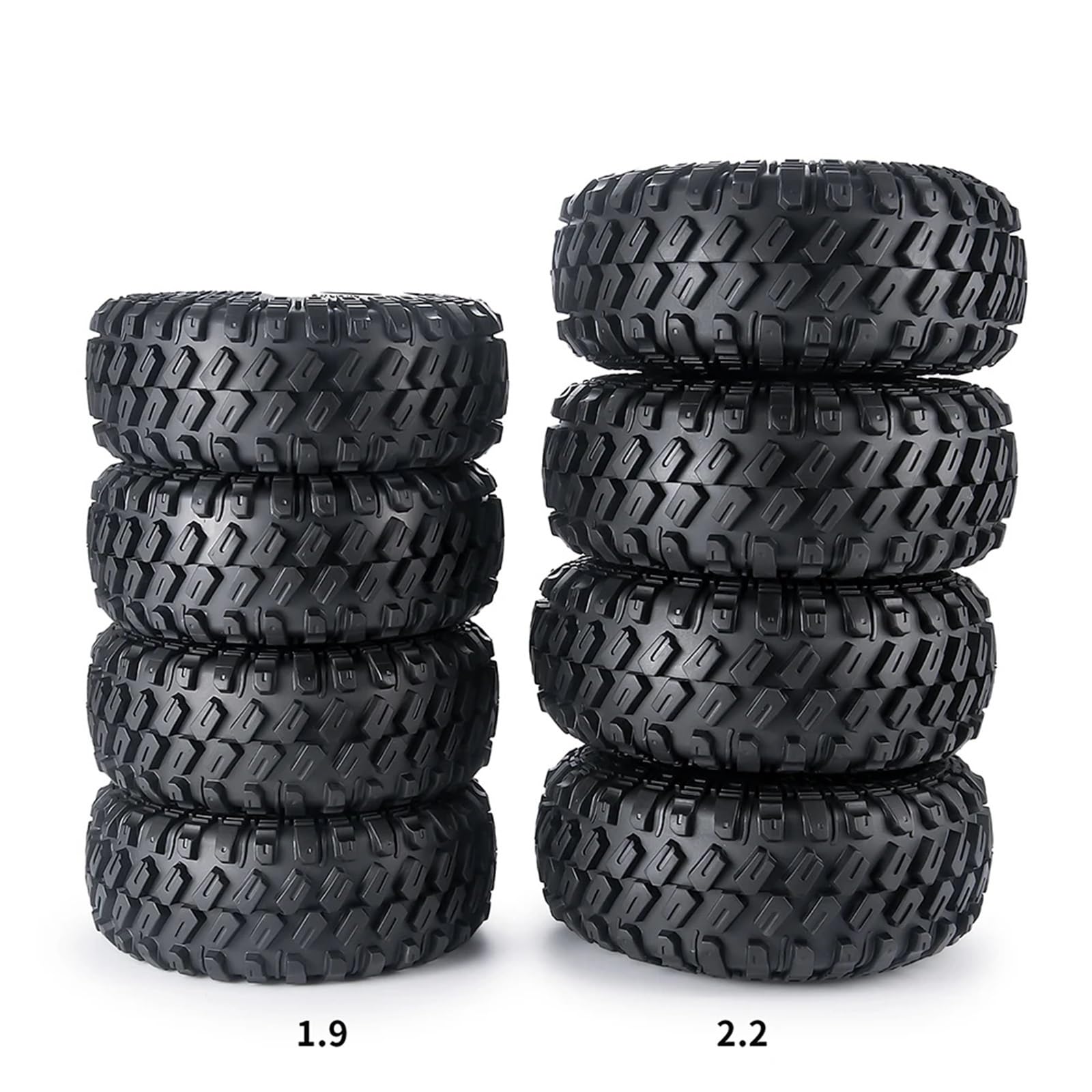 Compatible con Axial para SCX10 90046 AXI03007 TRX4 TRX6 D90 1/10 Coche Trepador De Control Remoto 4 Uds Neumáticos De Goma De 1,9/2,2 Pulgadas Neumáticos Coche RC