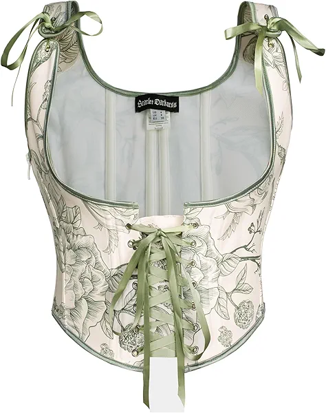 Scarlet Darkness Women's Renaissance Corset Floral Underbust Corset Tops Vintage Boned Corset