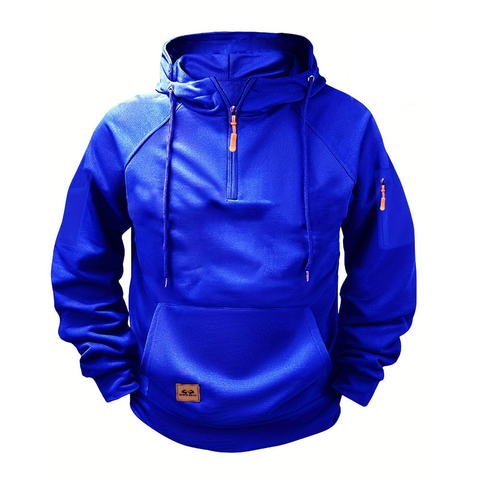 Felpa Uomo Maglioni e Felpe da Lavoro da con Cappuccio e Coulisse Outerwear | felpa lavoro, hoodies trekking, full zip, con coulisse, pile, con tasche leggera, vestibilità comoda, per autunno invernale