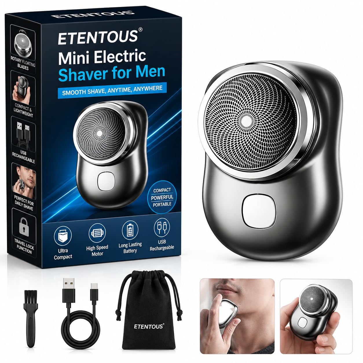 Mini Electric Shaver for Man, Portable Shaving Machine for Man, Pocket Size Clean Shave Trimmer for Men, Foil Shaver for Men, Type-C Fast Charging, Wet and Dry Use for Outdoor, Home, Travel (Multicolor)-image-23