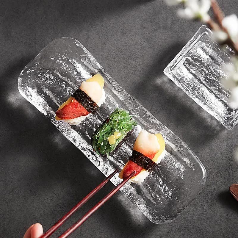 Amazon.co.jp: 和食器 おしゃれ 長角皿 ガラス皿 ガラスプレートクリア