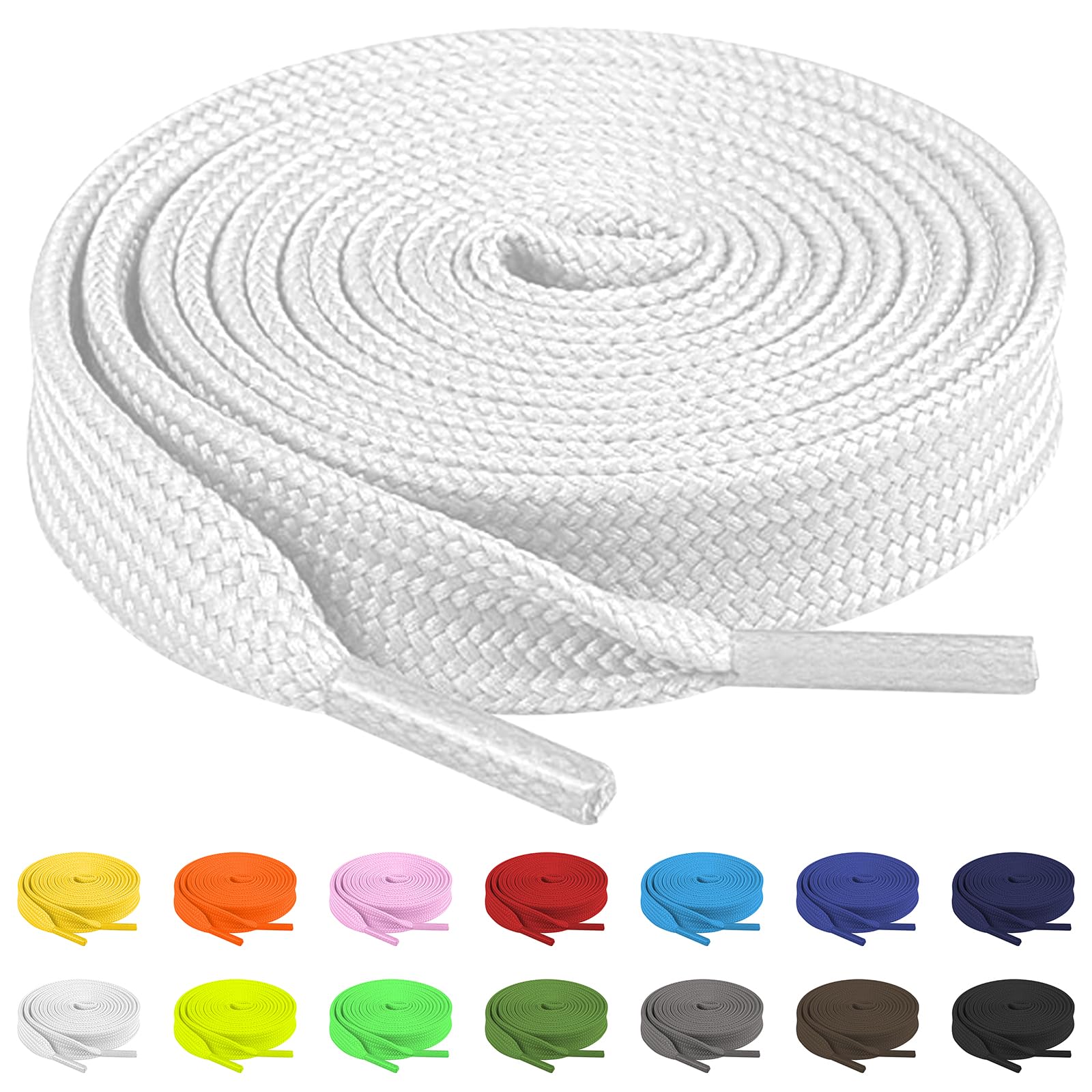 TBOC Cordones Planos para Calzado Zapatos Deportivas Zapatillas Botas Cordón Patines Fútbol Deportes [Ancho 8 mm] Compatibles con Converse Nike Adidas Panama Jack Vans — view 19